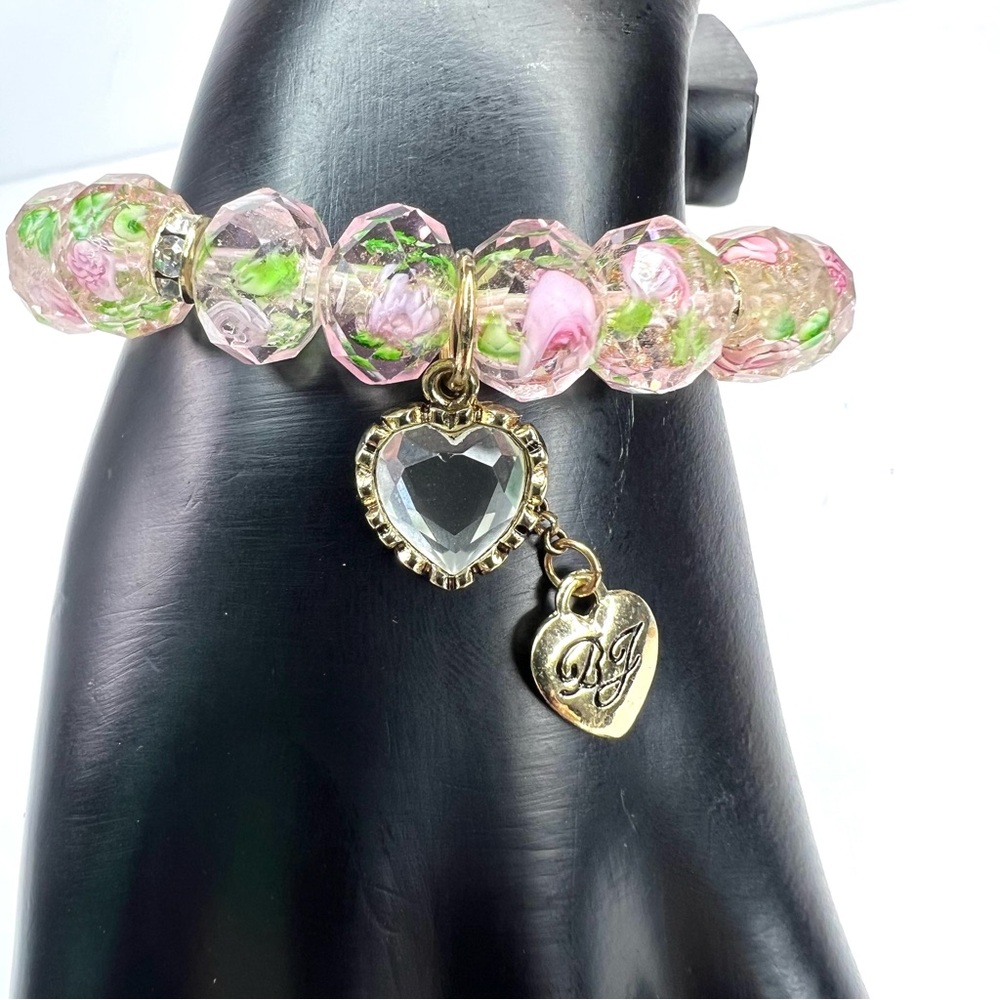 Betsey Johnson Bead Bracelet with Heart Charms New with Tags